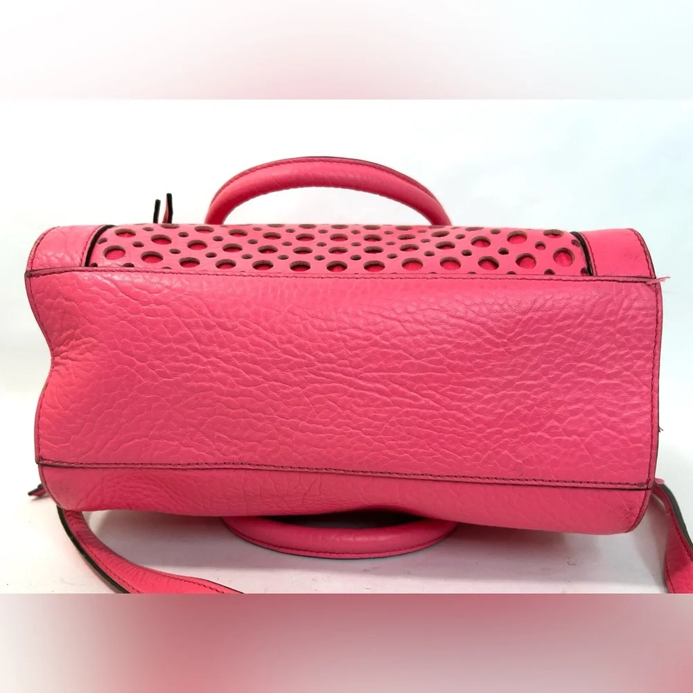 Kate Spade Perri Lane Delaney Bubbles Leather Satchel Crossbody in Peony Pink